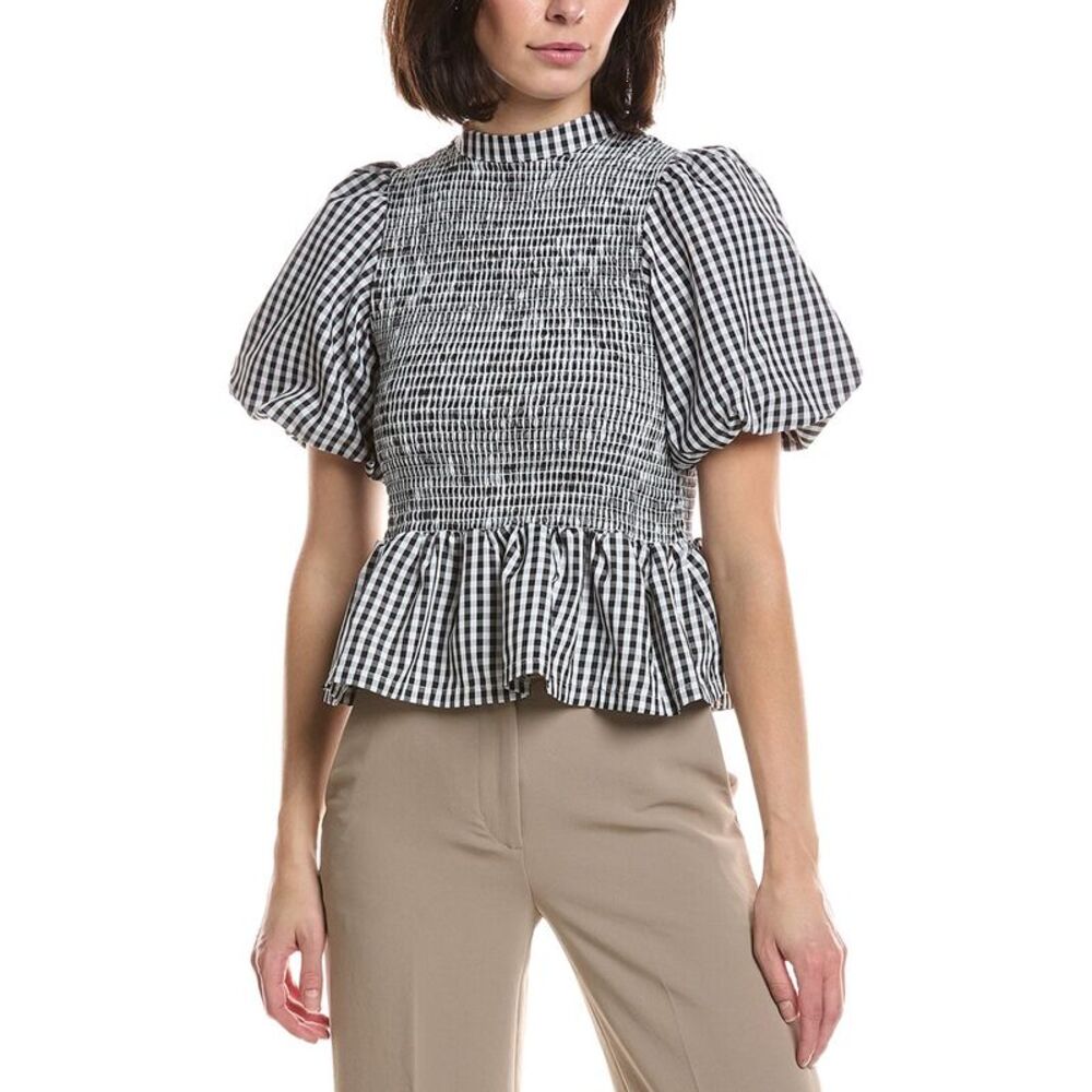 Hl Affair Womens Smocked Top, Black